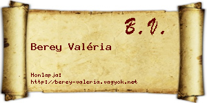 Berey Valéria névjegykártya