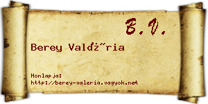 Berey Valéria névjegykártya